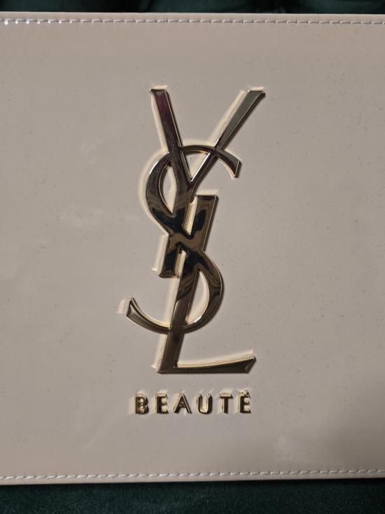 Yves Saint Laurent Other - Yves Saint Laurent Beauté Logo Clutch in Pale Pink with Gold Hardware NEW!